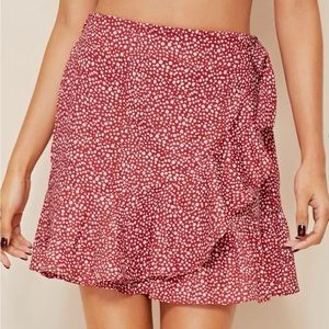 Maroon Patterned Skirt